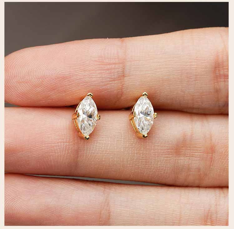 Drop Fringe Earrings, 14K Gold Plated Long Lasting Tarnish Free Marquise Pear Cut CZ Piercing Stud Jewelry Luxury Party Jewelry