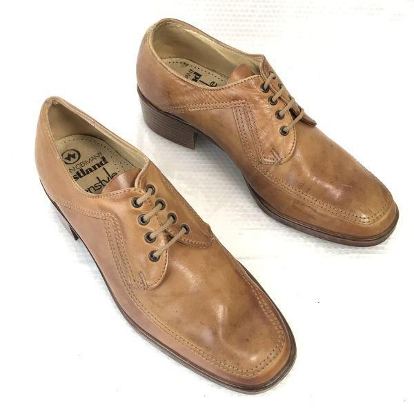 Germany Made/Westland/High Heel Handmade Leather U-Tip Shoes/7.5/26.0/Brown/Business/Dress(USED)