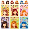 6 Photos/package of Blue Princess Face Swap Cartoon Parent-child Interactive Puzzle Handbook DIY Puzzle Stickers