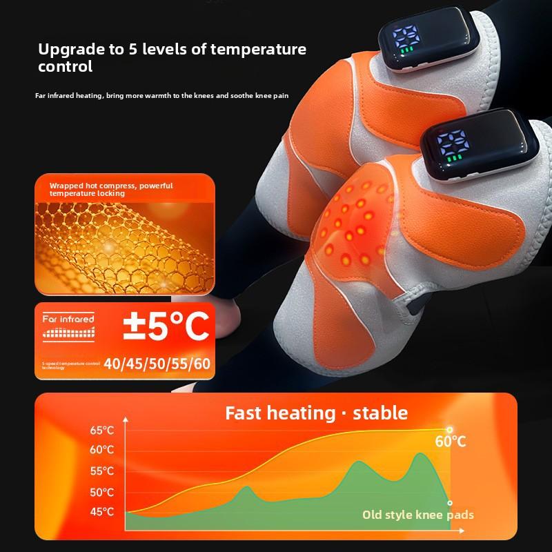 Elektrische Heiz-Kniepolster Zuhause Infrarot Heiße Kompresse Vibration Knie-Massagegerät Intelligent Warm Alt Kalt Bein Kniegelenk Artefakt