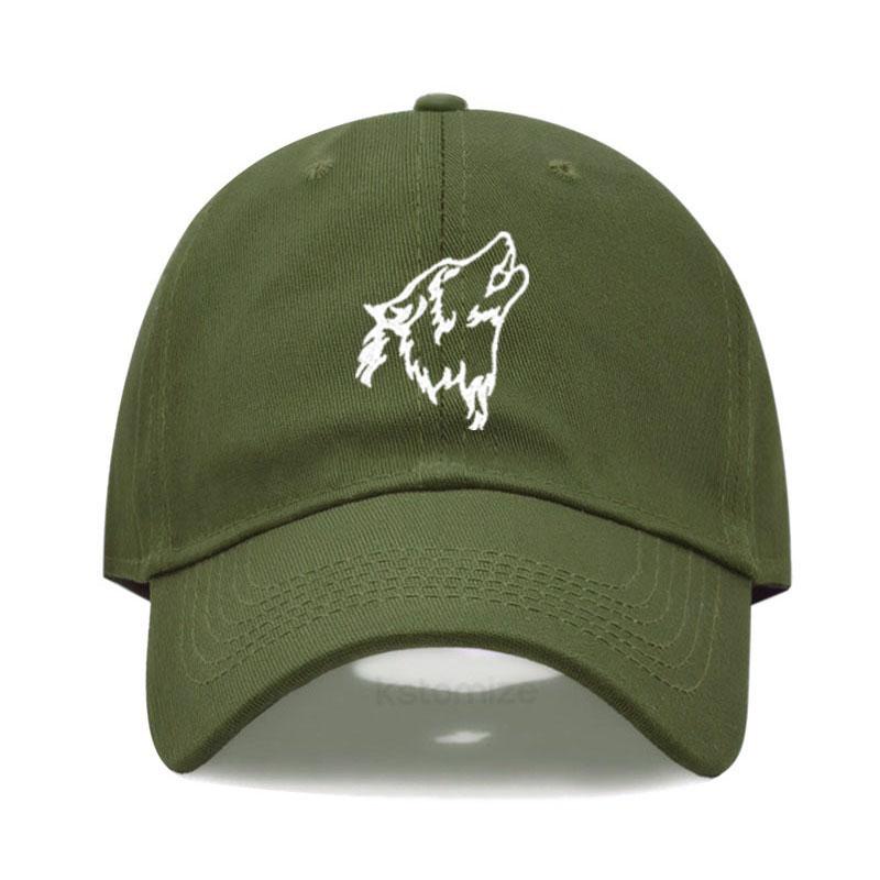 Women's Baseball Cap Men's Washed Cotton Wolf Howl Embroidery Embroidery Dad Hat Sport Golf Caps For Man Sun Hats Dropshipping