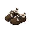 2025 Winter New Children's Shoes Matte Baby Shoes Velvet Warm Girls Boken Shoes Two Cotton Shoes