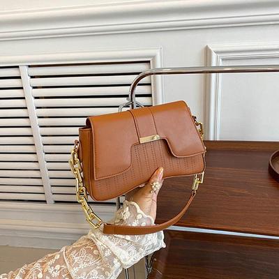 Prabangus Flap Grandininis krepšys pažastims moterims Vintage PU odos moteriškas pirkinių krepšys ant peties