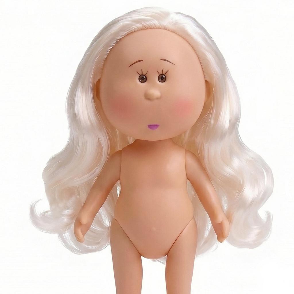 Girls Toy Curly Hair 24Cm Bean Eye Vinyl Doll Dress Up Dark Skin Mia Potato Dolls Movable 24Cm Action Figure Body Children Gift