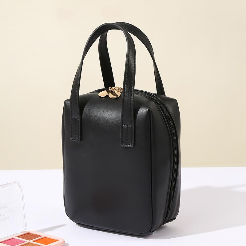 

Высококачественная водонепроницаемая косметичка из искусственной кожи, портативная дорожная сумка для мытья, женская сумка для хранения косметики, сумка для туалетных принадлежностей чёрный