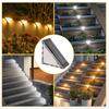 Outdoor Solar Railing Lights Deck Stair Waterproof Lamp for Garden/Pathway, Warm White Step Decoration Light with Auto Sensor