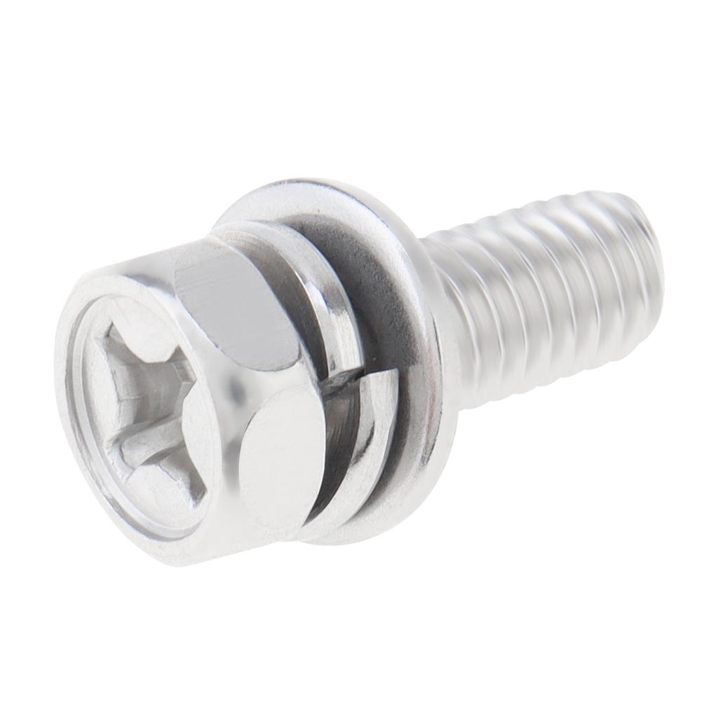 10 Pcs 304 Stainless Steel M8 X 30mm Hex Bolt Set, Fully Threaded Hex Screws with Flat Washer, Spring Washer and Matching Nuts