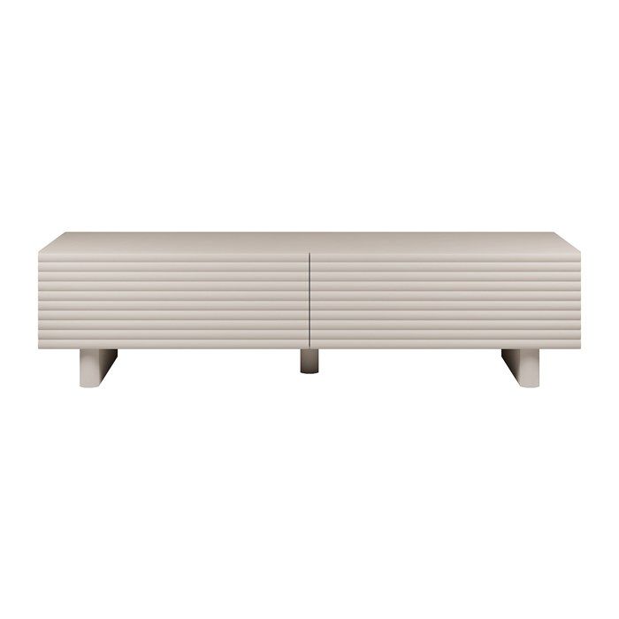 Meuble TV avec 2 portes en MDF - 180 cm - Beige - LUDIMA