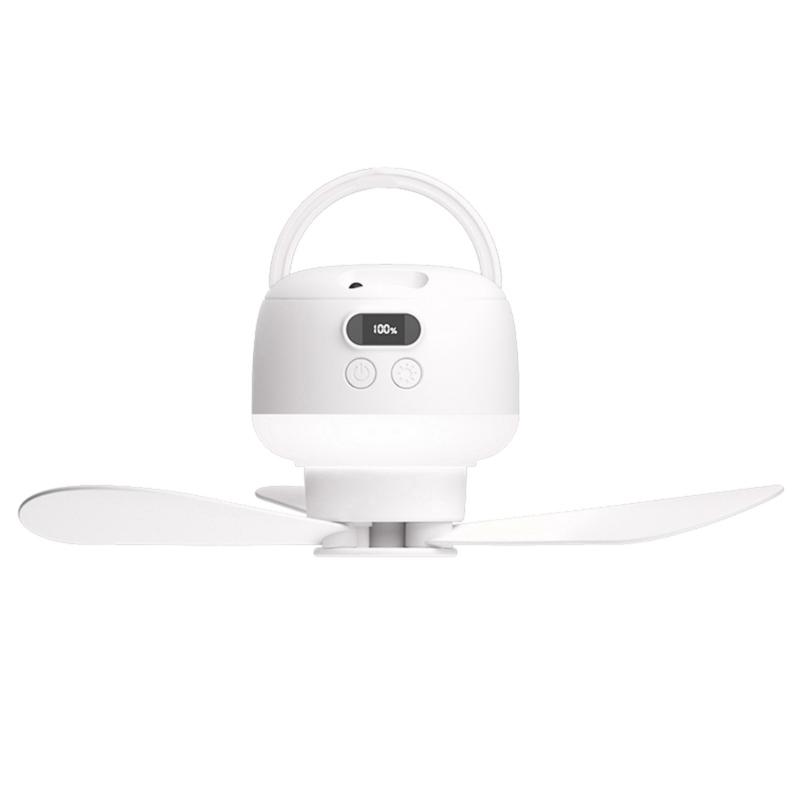 

Portable Hanging Fan USB Rechargeable Battery LED Night Light Remote Control Adjustable For Indoor Outdoor Use 1