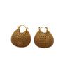 Three-dimensional hollow woven spherical earrings, ear buckles, light luxury, cold and fashionable, exquisite high-end personalized earrings