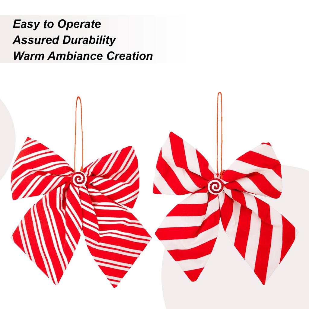 2pcs Large Christmas Wreath Bow Christmas Bow Christmas Tree Pendant Tree Topper Bows Decor Holiday Hangable Ornament