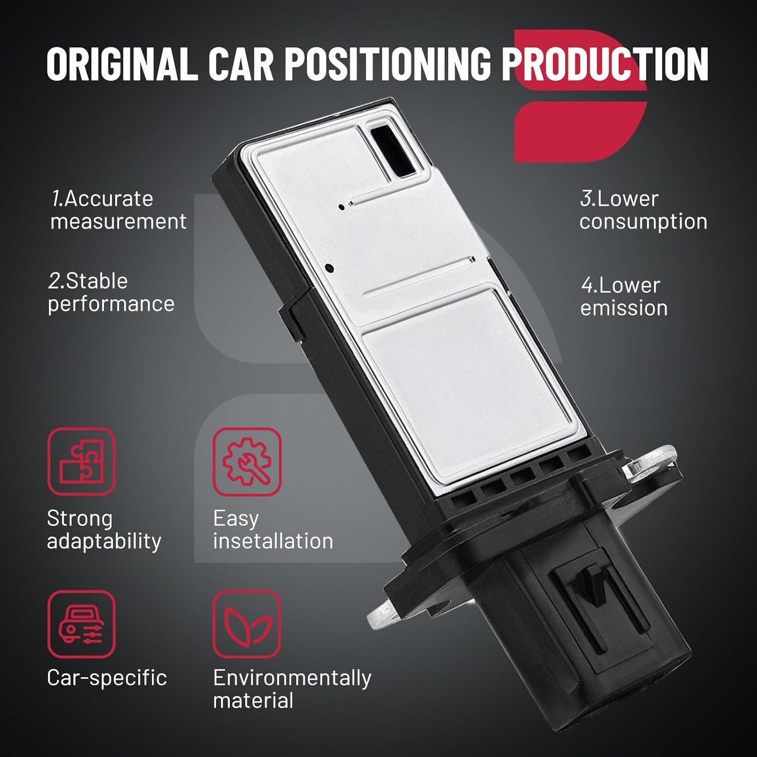 

BDFHYK Mass Air Flow Sensor Meter MAF 245-1108 AF10140 3L3Z12B579BA Compatible with Ford E150/ Escape/Explorer/MKT/MKS/MKX/B2300/B3000/Grand