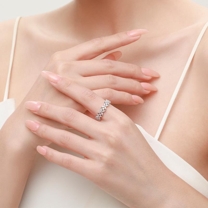 Tancise Classic 925 Sterling Silver Zircon Ring Ladies Jewelry Wedding Promise Party Gift