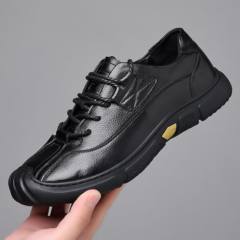 Men's Shoes Casual Shoes Spring Men's Shoes Leather Men's Comfortable Lace-up Soft-soled Loafers Men's Shoes