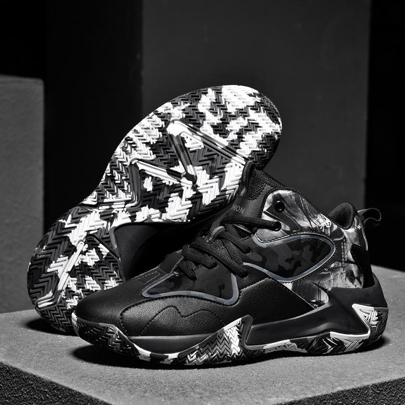 Men's Shoes Basketball Sports Shoes High-top Non-slip Shock-absorbing Sneakers Friction Sound Students Actual Combat Breathable Venom Running Shoes