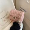 Mobile Phone Bag - Urban Minimalist Crossbody Chain Bag - Small Square Bag with Diamond Pattern Embroidery Bag