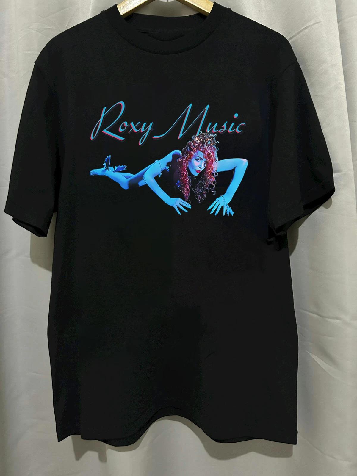 Roxy Music Band T Shirt All Size S to 5XL Unisex Black Cotton XS