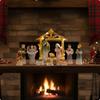 12 Pieces Nativity Ornament with LED Lights Warm White Lighted Tabletop