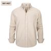 Men Long Sleeve Solid Color Casual Oxford Shirt Plus Size