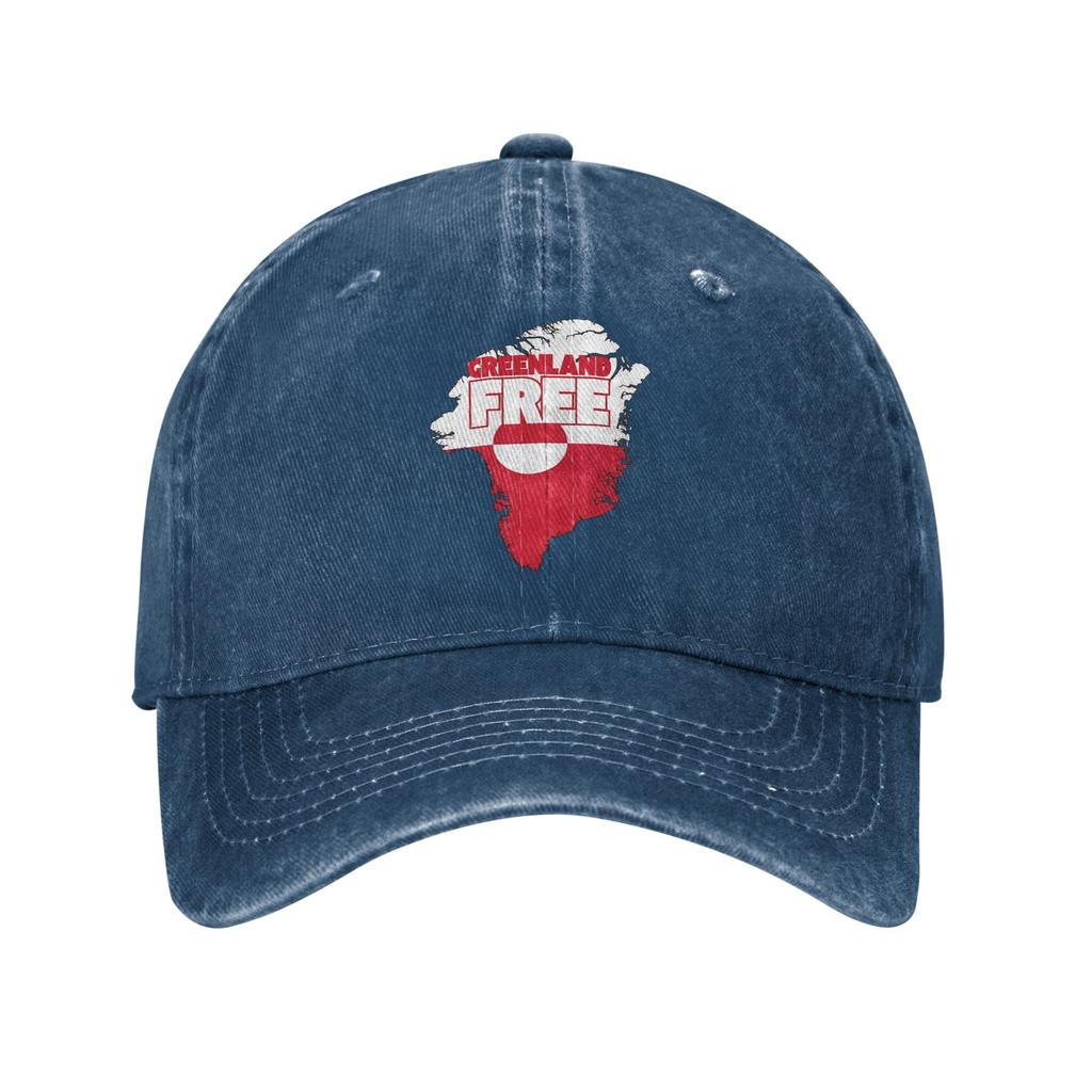Summer Greenland Map Baseball Cap Sun  Sunscreen Design Washed Trucker Hat Women Unisex Vintage Tennis Skate Baseball Caps