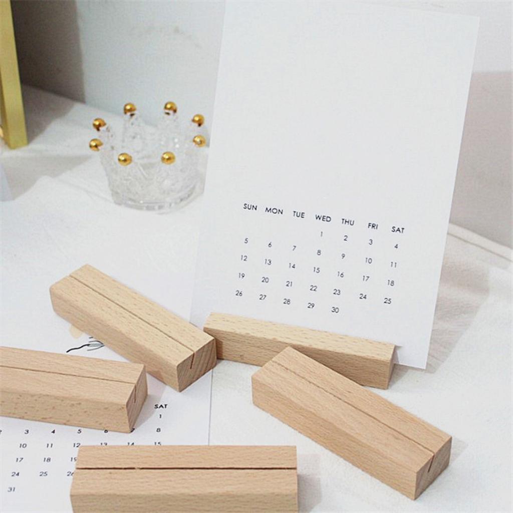 10 PCS Wooden Place Card Holders Wood Table Number Stands Picture Holder Acrylic Sign Holders for Wedding Dinner Party