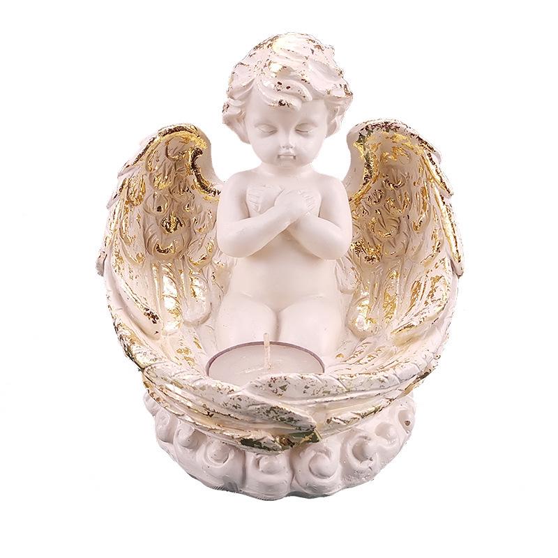 Angeli Nordici in Resina LED Portacandele Ornamenti per Decorazione Soggiorno