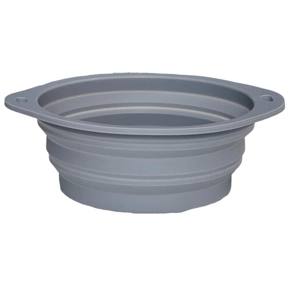 Large Capacity Foldable Silicone Bowl Double Ear Buckle Leak Proof Collapsible Dog Bowl Macaron Color Anti-slip