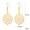 Filigree Dangle Drop Earrings Bohemian Stainless Steel Black Gold Hollow Vintage Pendant Earrings for Woman Gifts