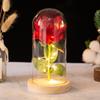 Glass Cover Eternal Rose Ornament, Dried Flower Simulation Bouquet Creative Mother's Day Valentine's Day Gift