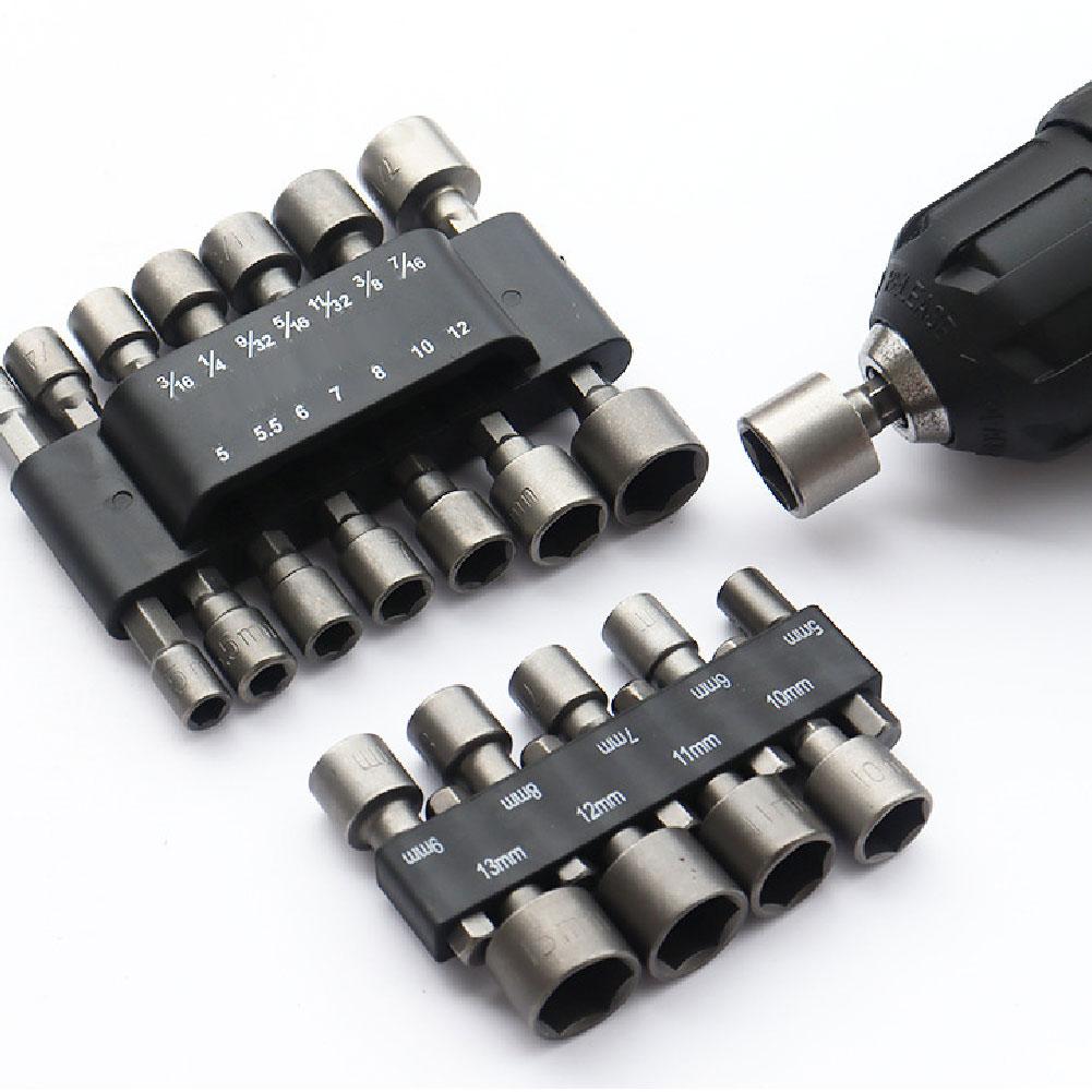 9/14pcs Hex Sockets Sleeve Nozzles Nut Driver Set Screwdriver Bits Tools Set Socket Schroevendr A9I9