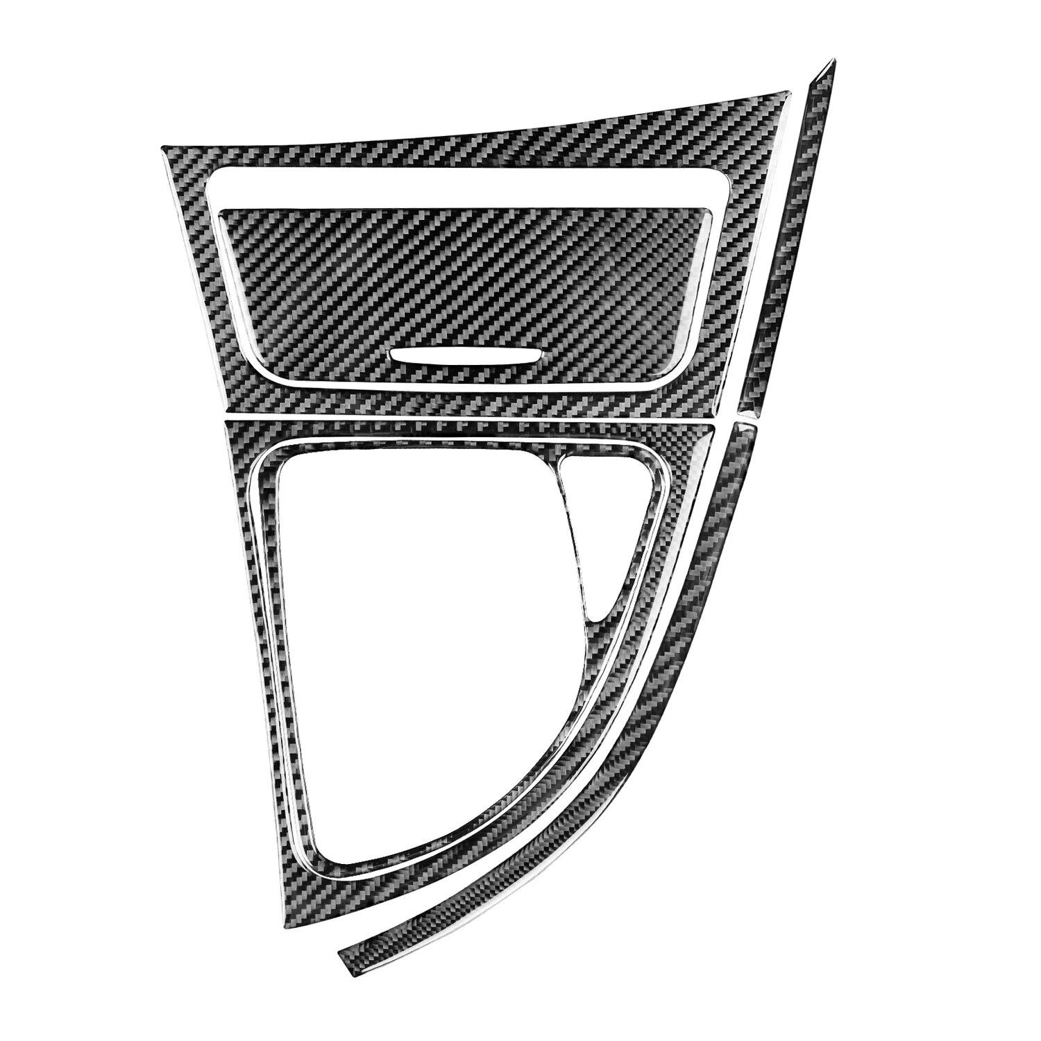 

Для BMW 1 серии E81 E82 E87 E88 2008-2013 аксессуары из углеродного волокна, панель переключения передач автомобиля, боковая полоса, ящик для хранения, наклейка на раму RHD