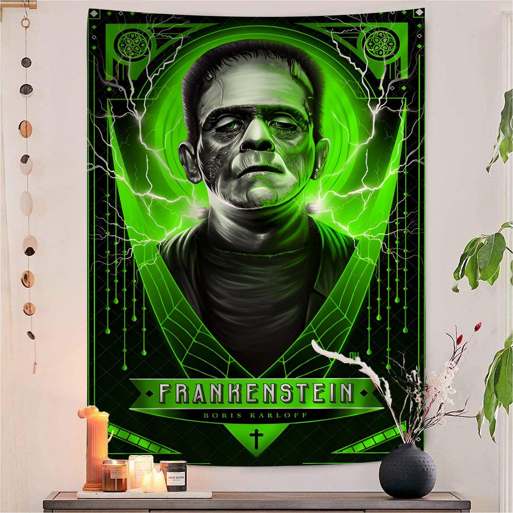 Frankenstein Classic Horror Movie Anime Tapestry Hanging Tarot Hippie Wall Rugs Dorm Home Decor