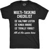 Mens Funny T Shirts Multi Tasking Checklist Joke Themed Tee for Men