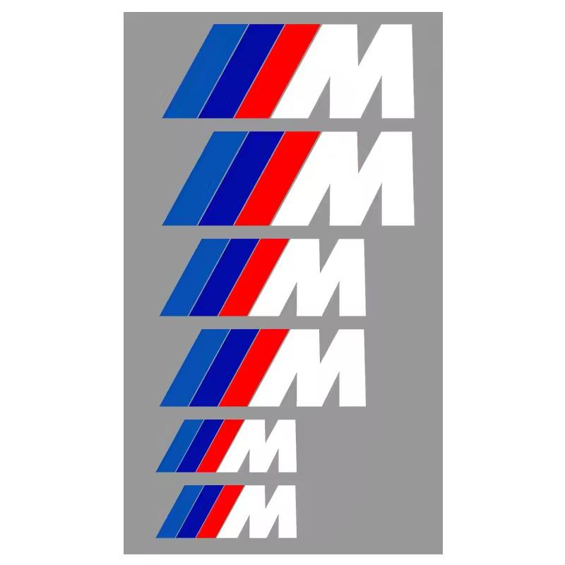 MUSE5 6Pcs Brake Caliper Decals Waterproof Heatproof Vinyl Decals Accessories For BMW E90 G80 M3 G30 M5 F82 F83 F20 F21 G42 F95 F96 G0