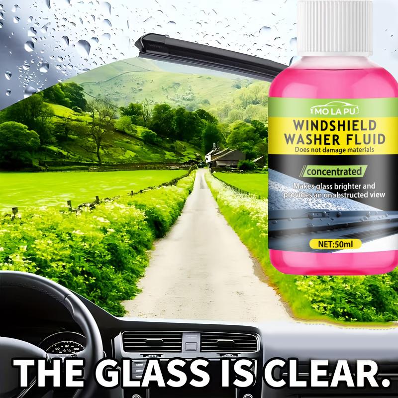 Concentrated Crystal-Coating Liquid for Car Glass - Windshield Wiper Fluid, Keeps Surfaces Smooth, Rain-Proof, and Anti-Fog Without Streaks, Quick