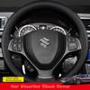 Personalize a capa de volante de carro de couro de microfibra faça você mesmo para Suzuki Baleno 2016 2017- Alivio 2015- 2018 Acessórios para carro