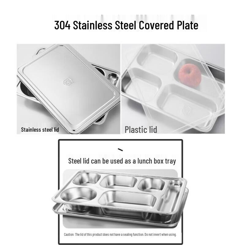 304 Stainless Steel Divided Lunch Tray