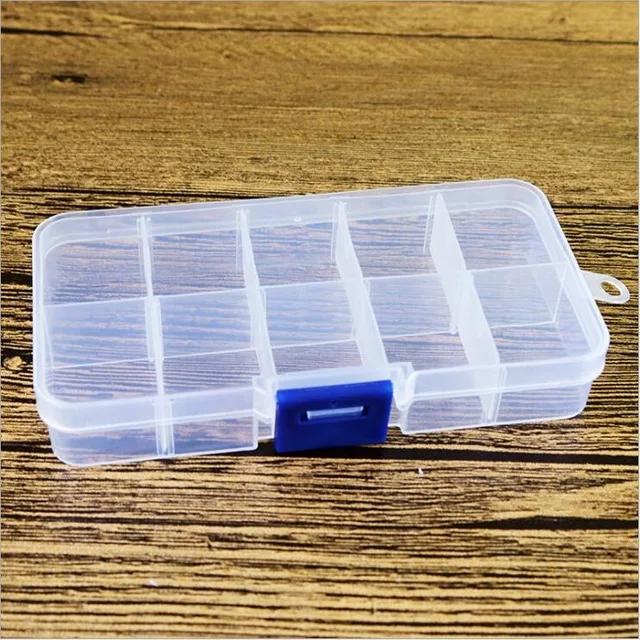 10Grid Can Split Transparent PP Plastic Storage Box Jewelry Small Components Hardware Tools Storage Organizer Closet Organizer