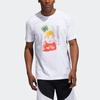 Adidas T Shirts Men's White Crew Neck Moderate Straight Fit GI8889