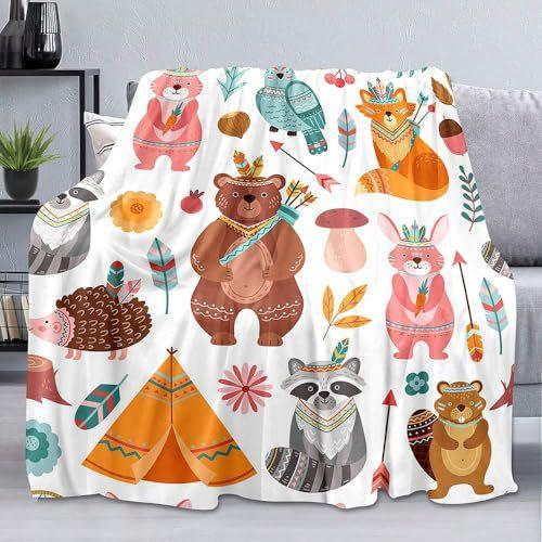 Raccoon Print Flannel Blanket Sofa Bedroom Decorative Blanket Portable Lunch Break Blanket Source