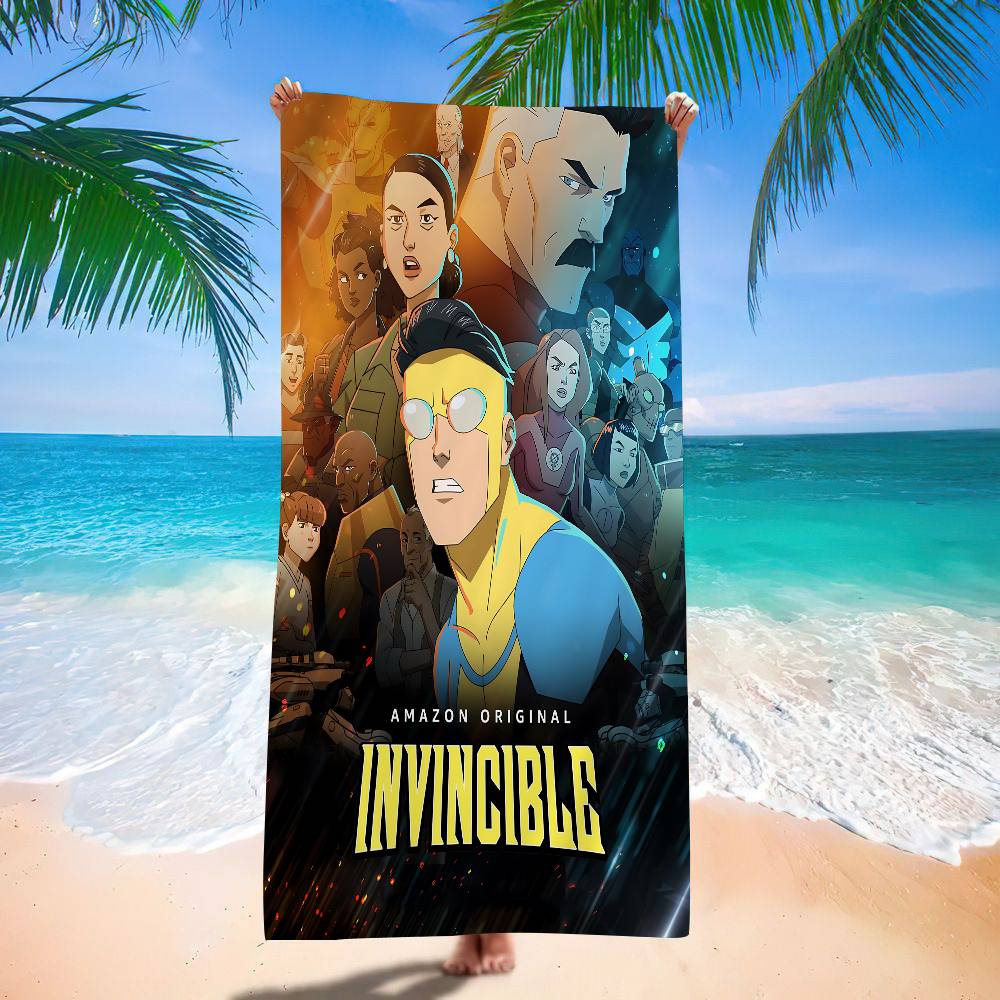 I-Invincible Season 2 Big Microfiber Beach Towels Quick Dry Towel Sand Beach Towels Pool Towel For Travel Swim Pool Yoga