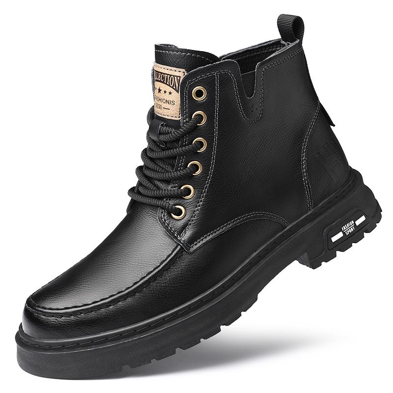 

Роскошные брендовые мужские ботинки из натуральной кожи, классическая обувь для отдыха на открытом воздухе, универсальные мужские повседневные ботильоны, новое поступление, мужские кроссовки на шнуровке 44 чёрный