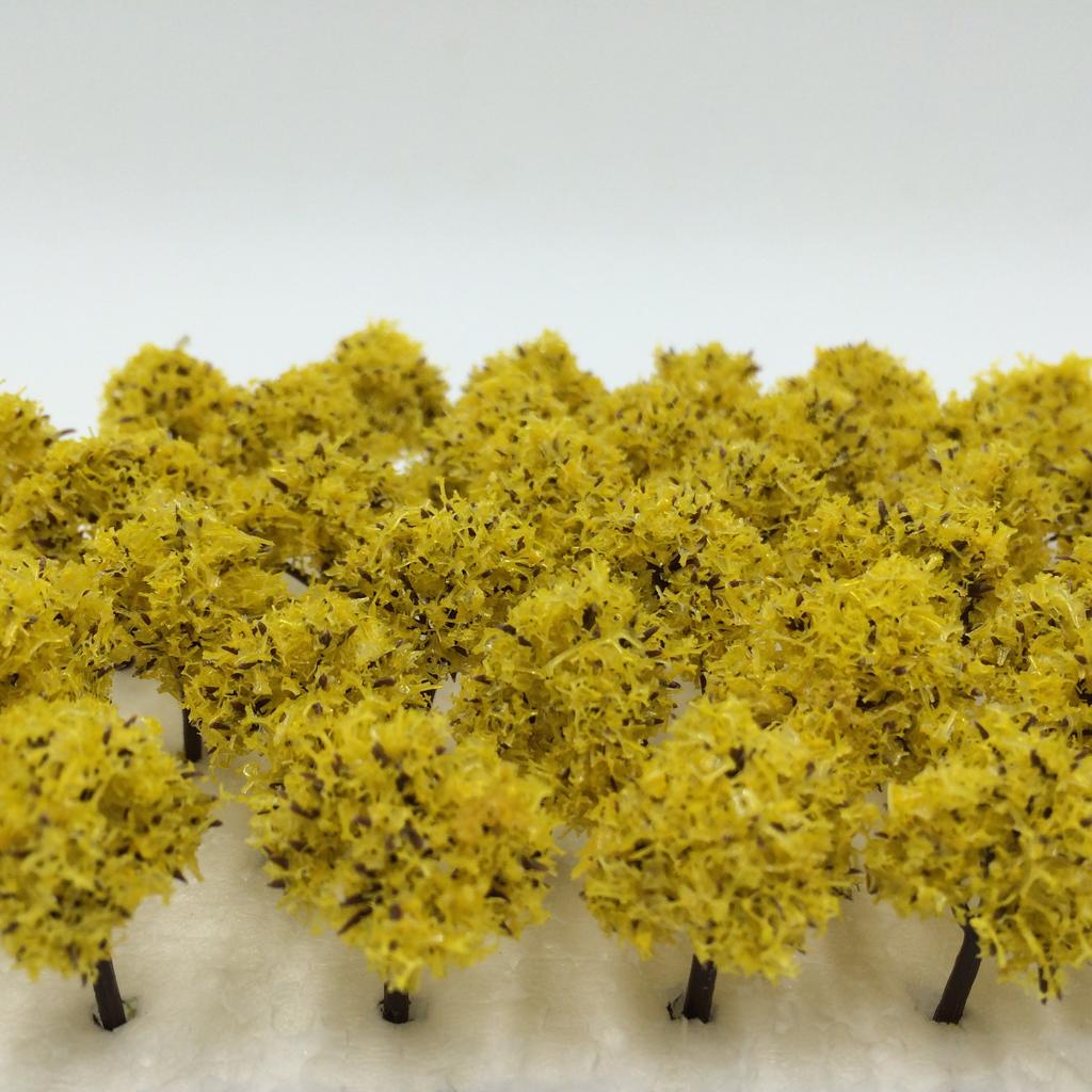DauStage Forest for N Gauge and Architectural Available in 50 or 100 Colors 100 Trees, 3cm, Dioramas, Railways, Models, (16, Yellow, Pieces)