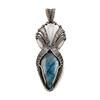 Handmade Wire Wrapped Labradorite Pendant  Blue Flash Gemstone Pendant Antiqued Copper Jewelry for Women & Men