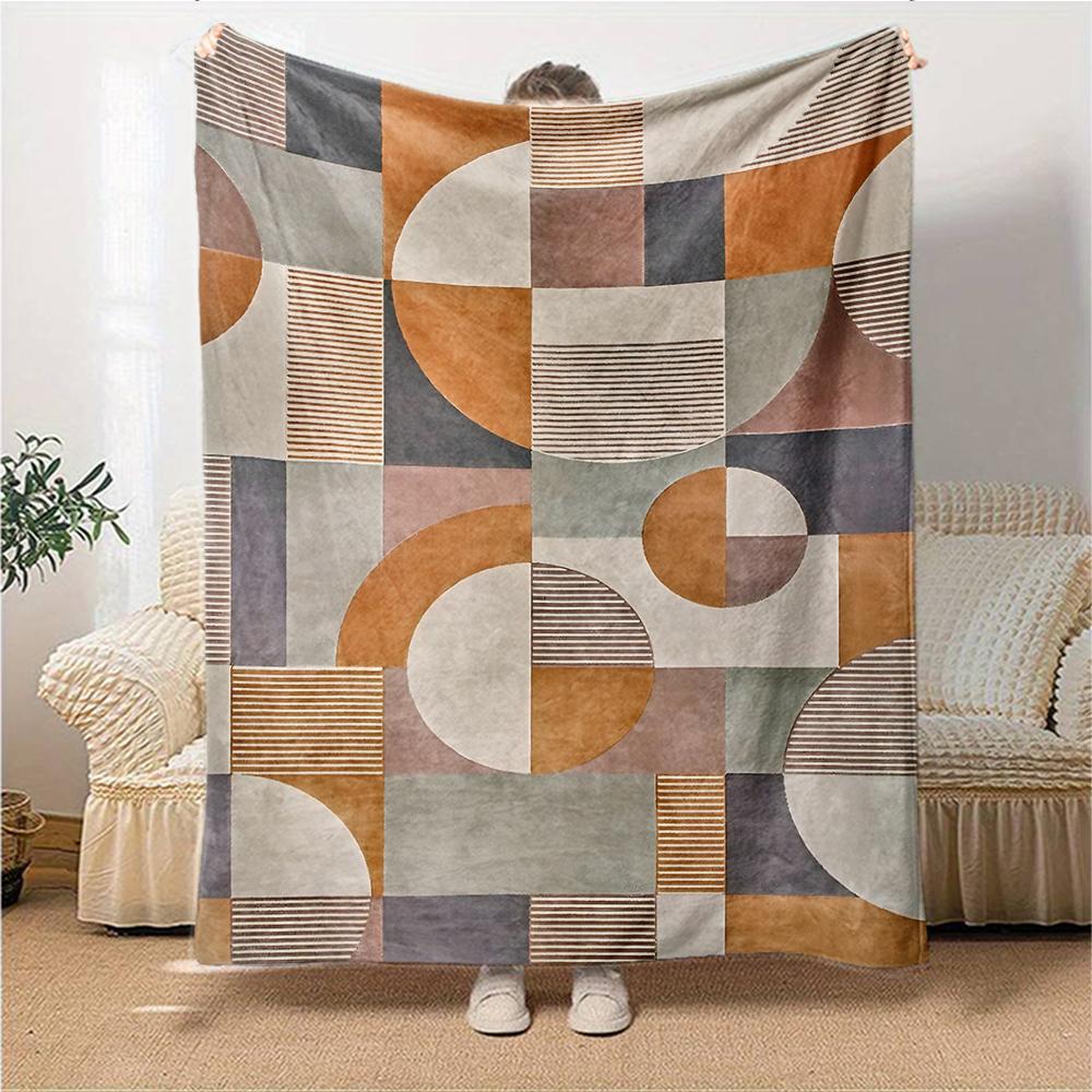 Abstract Geometric Patterns Blanket Soft Throw Blanket For Home Bedroom Bed Sofa Travel Office Solid Christmas Blanket