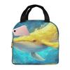 Dreamy Underwater Whale Pattern Insulated Lunch Bag for Women Kids Portable Food Boxes Thermal Lunch Box Tote