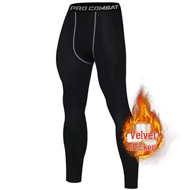 Men's Long-Sleeve Winter Fitness Suit with Quick-Dry Running Tights