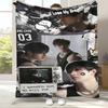 Bang Chan Kpop Stray Kids Flannel Blanket,Ultra Soft Warm Plush Throw for Home Bedroom Bed Sofa Cover Camping Picnic gift