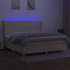 VidaXL Slat Bed Base with Mattress and LED, Upholstered Bed with Headboard, Double Bed, Adult Bedroom Bed, 3138826