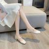 Mary Jane Women's Shoes Summer Medium and High Heel French Evening Style Small Leather Shoes Thin Single Shoes